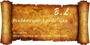 Buchberger Letícia névjegykártya